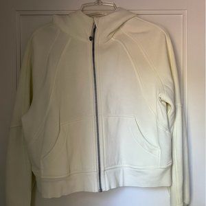 Pale Yellow Lululemon Scuba Oversized Full-Zip Hoodie Cropped